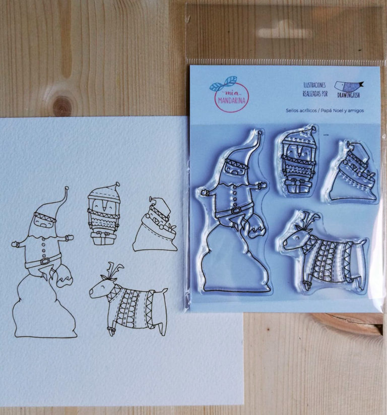 timbro - stamp -illustrazione - disegno - natale - christmas