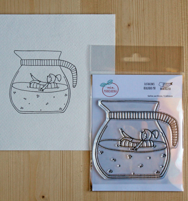 timbro - stamp -illustrazione - disegno - caffè - coffee - caffettiera